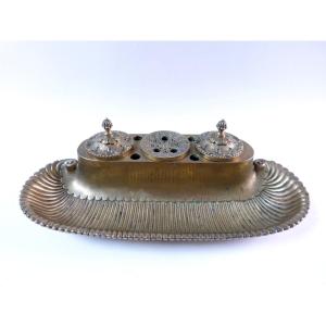 Bronze Inkwell, Shell Model, Restoration Period, Circa 1820