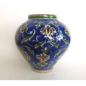 Kadjar Vase In Siliceous Ceramic, Persian, Iran, 19th Century