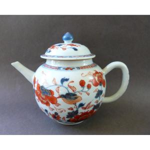 Chinese Porcelain Teapot, Compagnie Des Indes, Imari Decoration, 18th Century