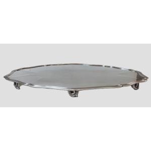 Large Table Centerpiece In Silver-plated Bronze, Late 19th Century, Early 20th Century, Rococo Style