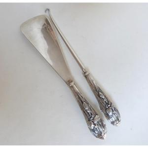 Japan Solid Silver Shoehorn And Lace Puller 
