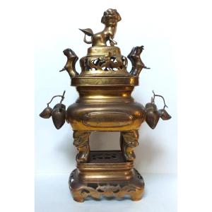 Indochina Vietnam Large Bronze Incense Burner 