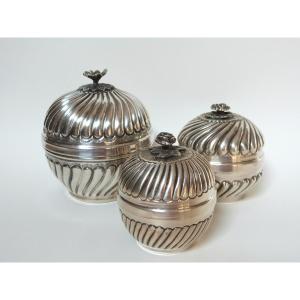 3 Boxes In Solid Silver And Vermeil 