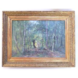 Gabriel Combet, Forest Landscape In Périgord, Dordogne, 19th Century