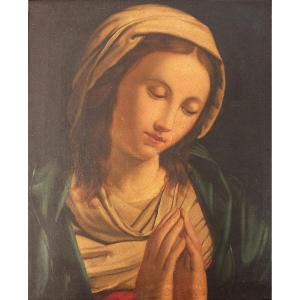 Virgin In Prayer After Giovanni Battista Salvi, Oil On Canvas 
