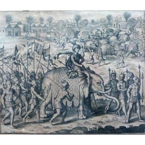 17th-century Engraving By Jean Théodore De Bry, Depicting Robert Coverte's Travels In India