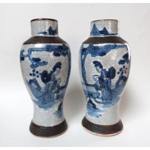  19th Century Nanking Porcelain Vases 