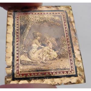 Antique Empire-style Gold-decorated Glass Jewelry 