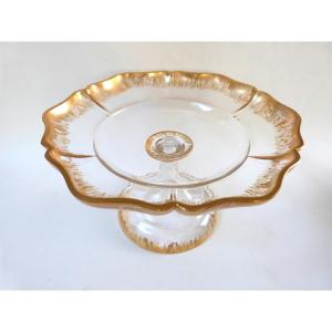 Large Display Cup In Gold Combed Crystal 19th Century