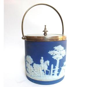 Stoneware Cookie Bucket By Wedgwood Jasperware 19th Century Hunting Décor