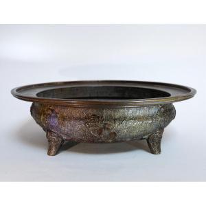 Hibachi Bronze Brazier Perfume Burner Japan Meiji Period