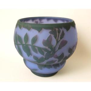 Loetz - Etling - Richard Vase With Acid-etched Decoration