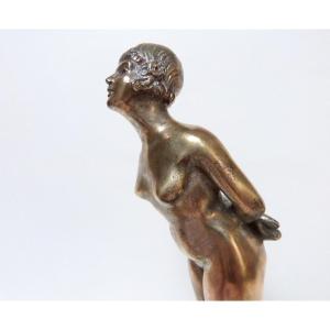René Papa Art Deco Bronze Female Nude Circa 1930