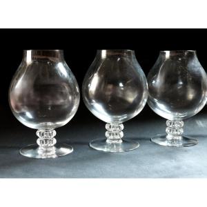 René Lalique 5 Crystal Tasting Glasses Model Vougeot 1934