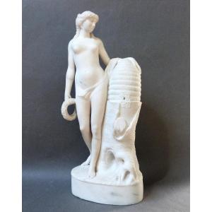 Marble Sculpture Of A Nymph Protecting Bees In The Antique Style 19th Century