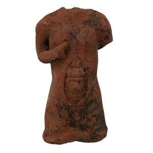 Etruscan Votive Torso In Terracotta — 5th–4th Century B.c. — With Certificate Of Authenticity
