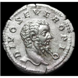Divus Severus— Silver Denarius “consecratio” With Eagle— Rare, With Certificate Of Authenticity