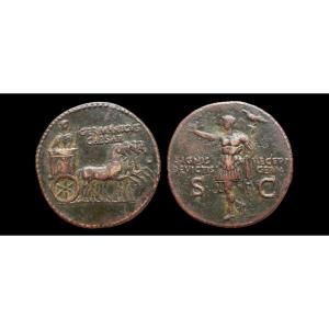 Germanicus Dupondius “signis Recept Devictis Germ” — Rome — Certificate Of Authenticity