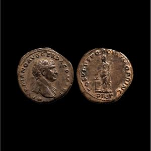 Trajan Silver Denarius “pietas” — Optimo Princ — Certificate Of Authenticity