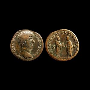 Lucius Verus Sestertius “concord Avgvstor” — Rome — Certificate Of Authenticity