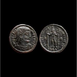 Rare Vetranio Maiorina With Chi-rho — Certificate Of Authenticity