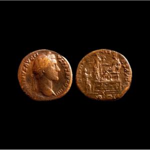 Antoninus Pius Sestertius “liberalitas Avg V” — Certificate Of Authenticity