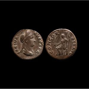 Sabina Denarius With Concordia — Certificate Of Authenticity