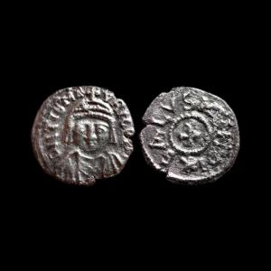 Demi-siliqua Extremely Rare Of Maurice Tiberius — Salvs Mvndi — Certificate Of Authenticity