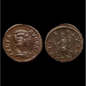 Julia Domna Denarius “hilaritas With Children” — Certificate Of Authenticity