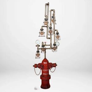 200cm Designer Floor Lamp, Made From An Old Fire Hydrant, Industrial Style