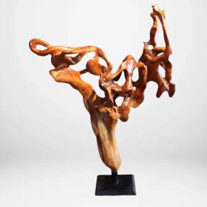 153 Cm Designer Sculpture In Teak Root With Base