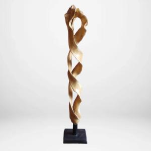 165 Cm Designer Sculpture In Teak Root With Base.