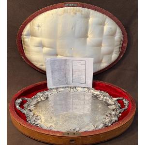Commemorative Tray In Sterling Silver England 19th
