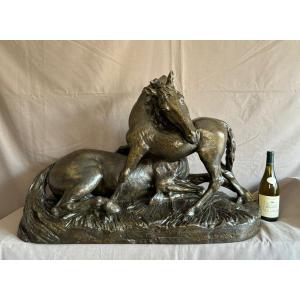 Very Important Monumental Bronze Accolade Sculpture 