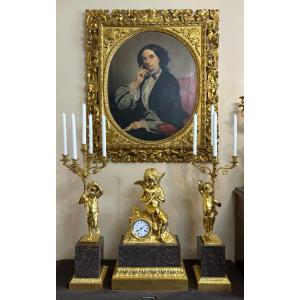 Oil On Canvas Portrait Of A Woman 19th Century Signed C. Mussini 1858,