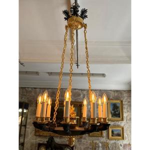 Empire Period Chandelier From The Early 19th Century With Nine Lights.
