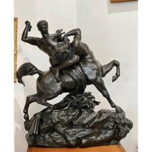 Antoine-louis Barye (1796-1875) "theseus Fighting The Centaur Bienor"