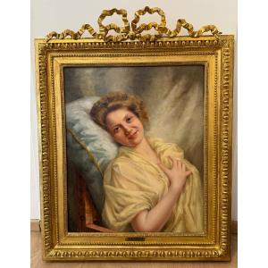 Louis Justin Maurice Perrey, Portrait Of A Young Woman