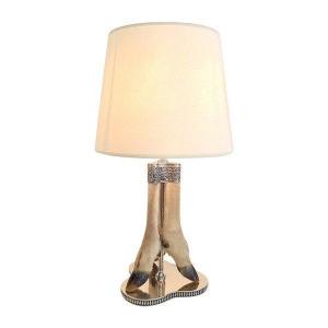 Lamp Mounted On Gazelle Legs, Silver Metal, England 20th