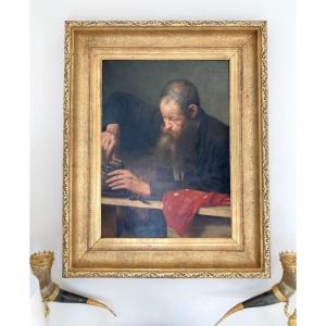 Oil On Canvas, The Craftsman, Signed By Frans Dauge, 19th Century