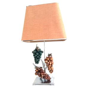 Modern Creation Lamp In Carnelian And Agate Stones, 1970s