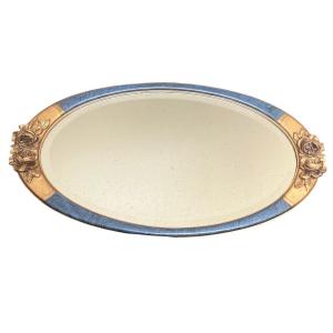 Painted Wood And Stucco Mirror, Art Deco Period