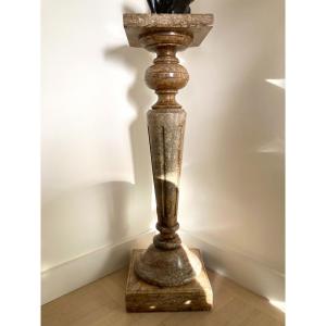 Presentation Column In Sarrancolin Marble. Late 18th, Early 19th