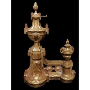 Pair Of Bronze Andirons 