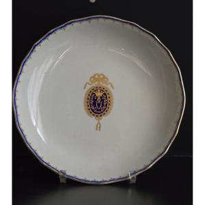 Blue And Gold Tournai Porcelain Compotier