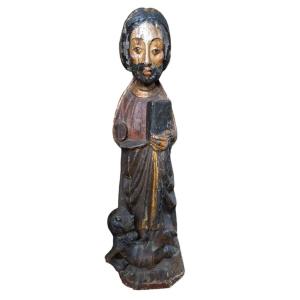 Rare Sculpture Of Saint Bartholomew From The 14th Century. Spain.