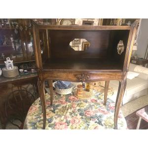 Important Cabaret Table, Openwork Sides, Louis XV Style Niche, Beautiful Walnut, End Table