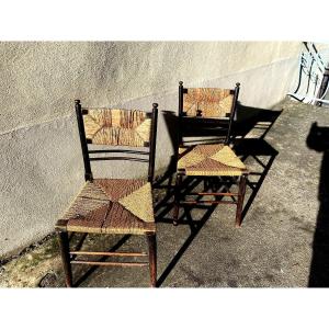 Pair Of Chairs Called "sussex Chairs" Attributed To Philip Webb For Morris And Co., Circa 1899