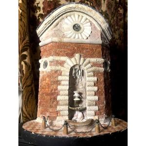 Tabletop Architecture Depicting A Louis XIV Style City Fountain, In Various Marbles