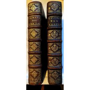 2 Vols. 8vo, 17th Century: Ecclesiastes Of Solomon & Song Of Songs. French Translation By De Sacy